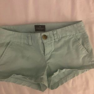 Aqua color short shorts